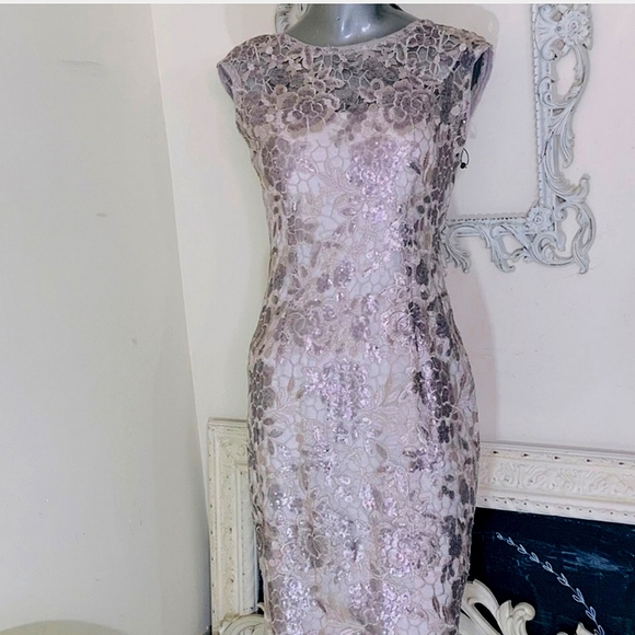 Adrianna Papell | Dresses | Floral Sequin Embroidered Sheath Dress Nwt |  Poshmark